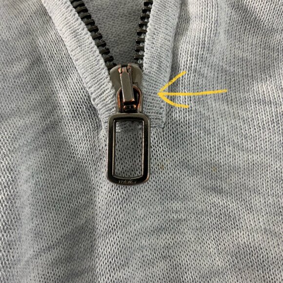 Malo Mens 1/2 Zip Pullover Sweater 56 US/46 XXXL Gray Cotton DEFECT - Picture 8 of 13